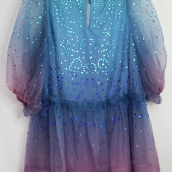 NWT Cynthia Rowley Rhinestone Tallulah Ombré Organza Maxi Dress Size Small - Picture 10 of 16